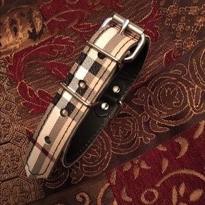 Burberry Plaid Leather Dog Collar