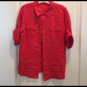 Calvin Klein 3/4" Sleeve Button Down Shirt