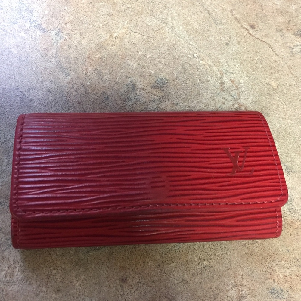 Authentic LV red epi key holder