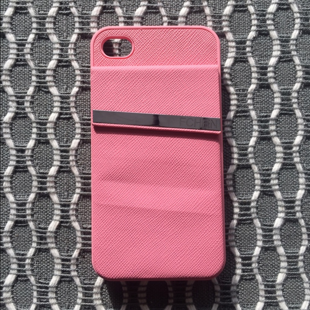 Pink Leather Magnetic Credit Card Slot Phone Case