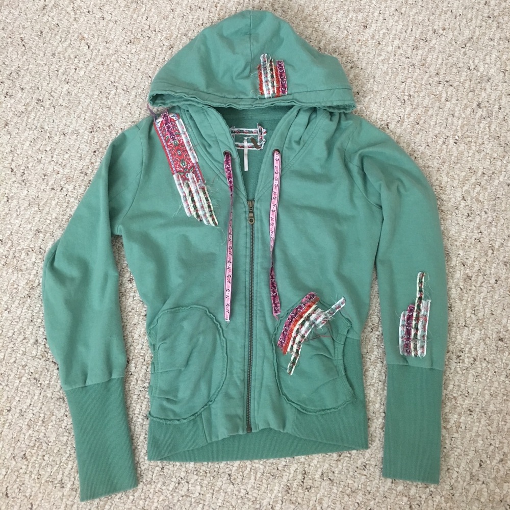 Free people zip up hoodie