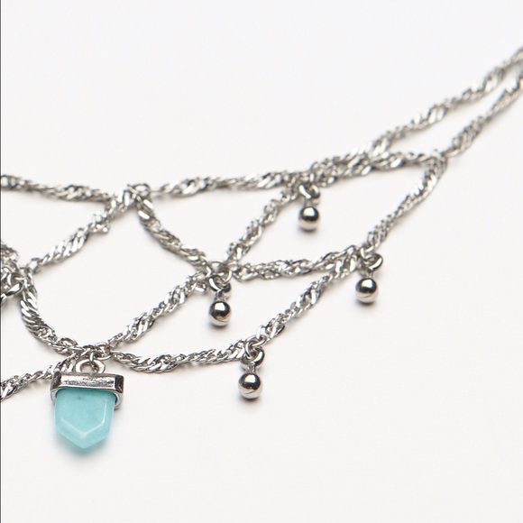Free People delicate silver turquoise necklace - Picture 3 of 3