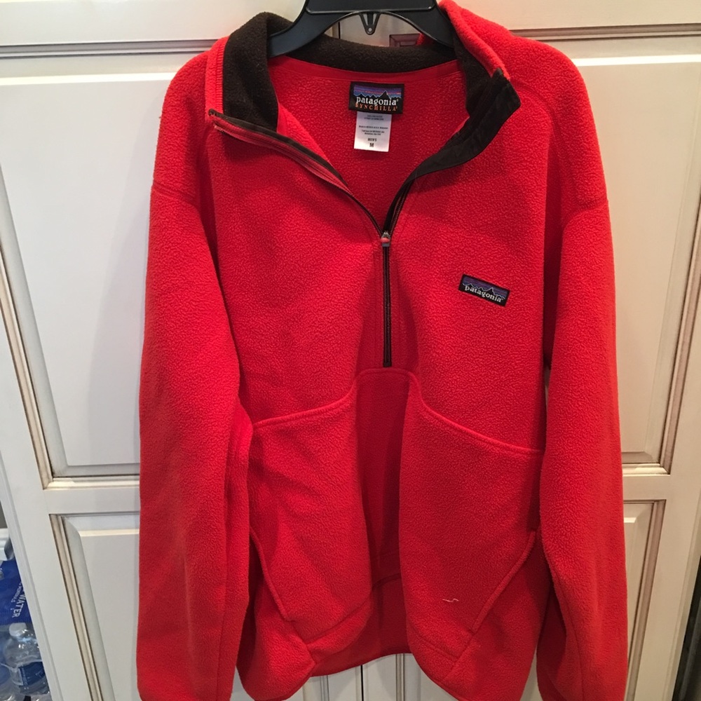 Men's Orange Patagonia Pullover-Medium