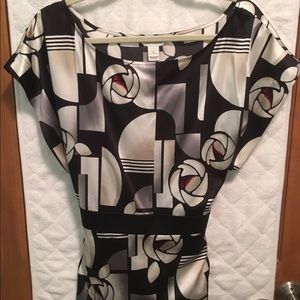 White House Black Market geometric print top
