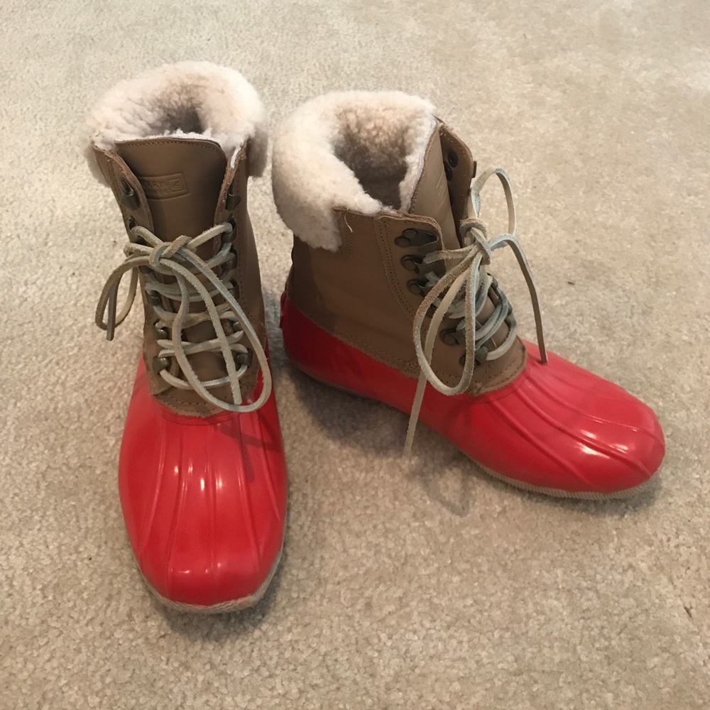 Sperry for J Crew Red Duck Boots