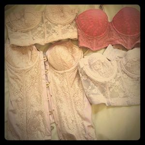 Bundle of bustiers and corset