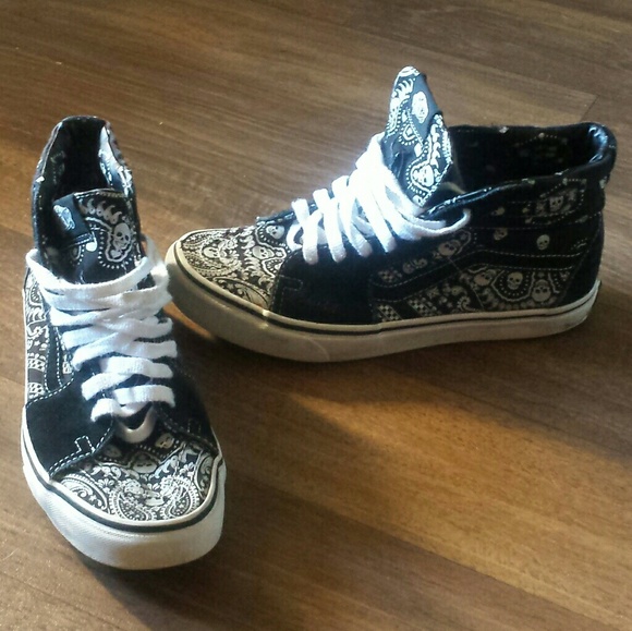 skull vans high tops