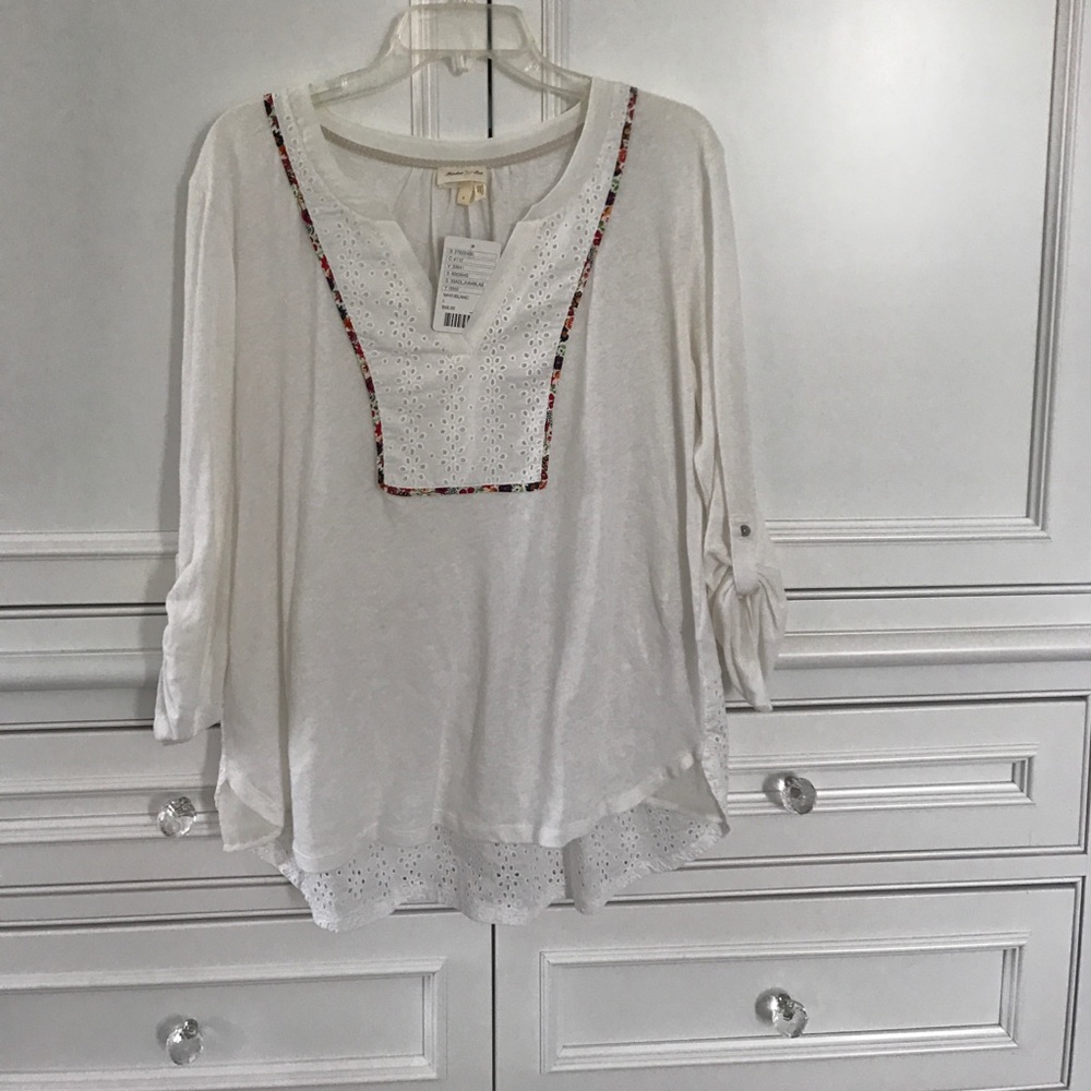 Anthropology top with tags!