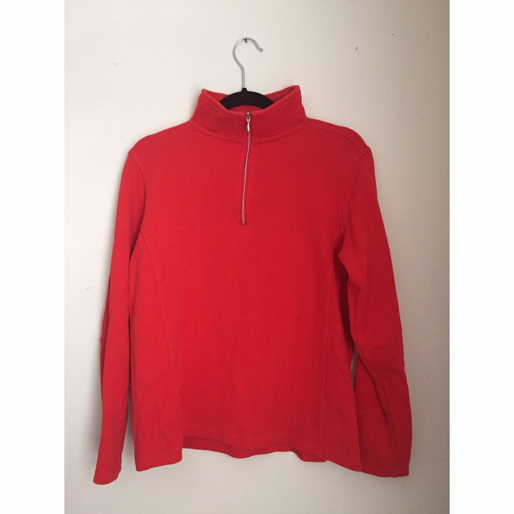 Orvis 1/4 Zip Red Pullover Sweater