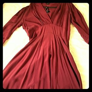 Burgundy long sleeve dress