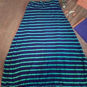 High waisted green and blue maxi skirt!