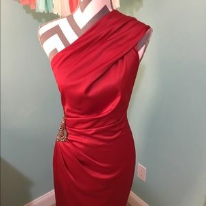 Eliza J red one shoulder dress size 4