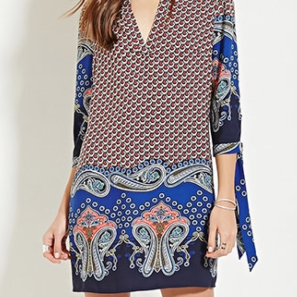 Paisley Patterned Shift Dress