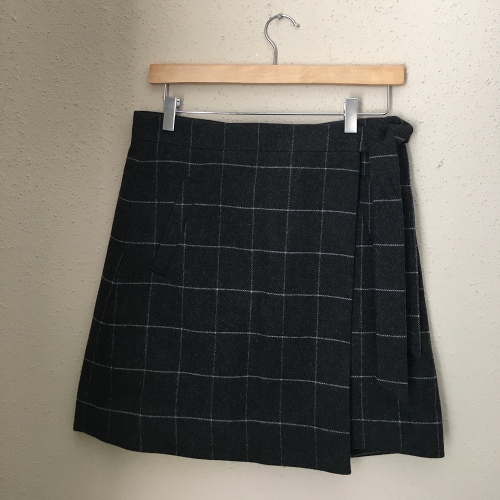 J. Crew Grey Wool Wrap Skirt