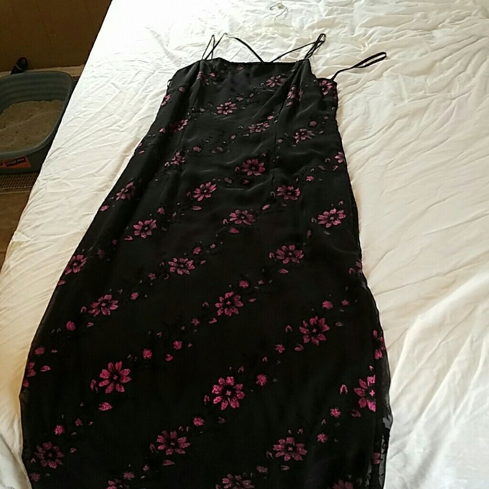 Black and fuschia cocktail dress