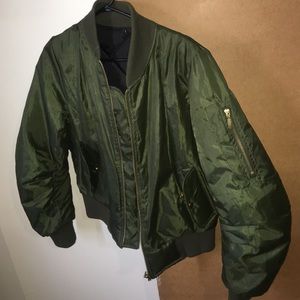 Olive green bomber jacket