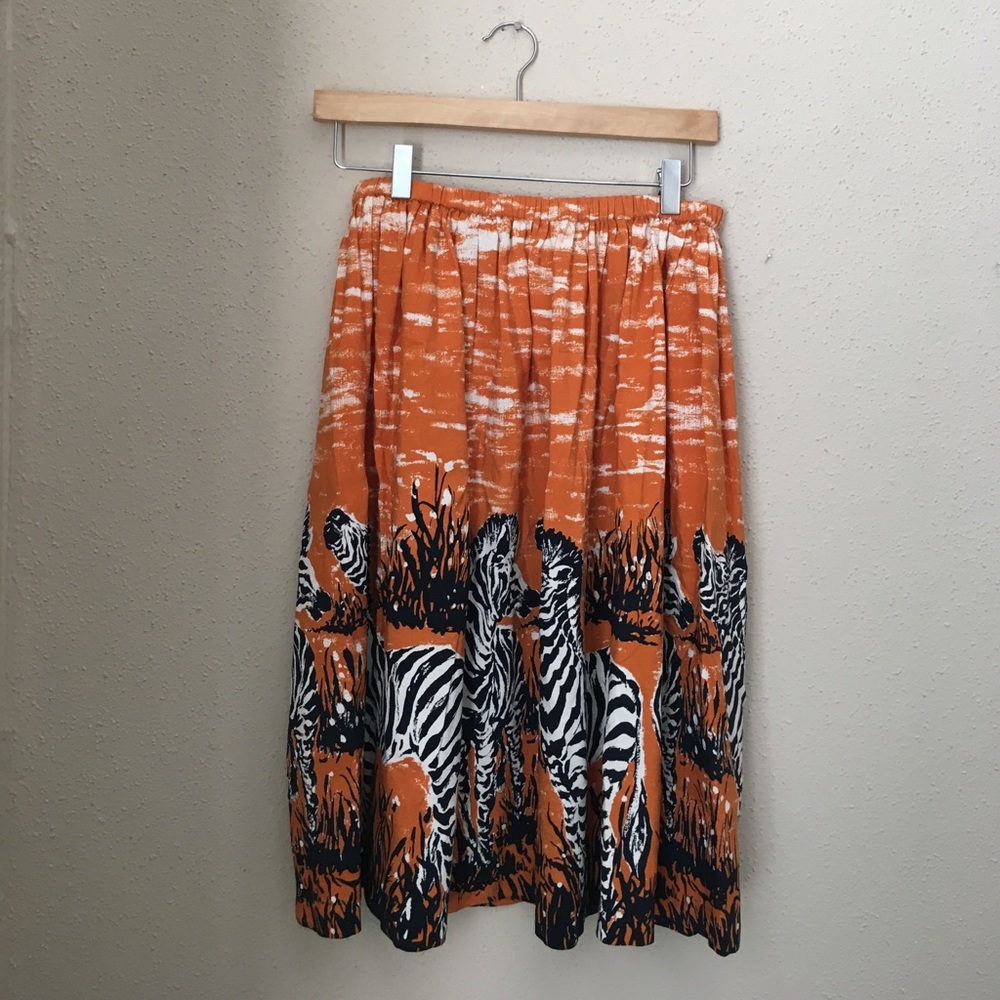 Neiman Marcus Zebra Midi Skirt