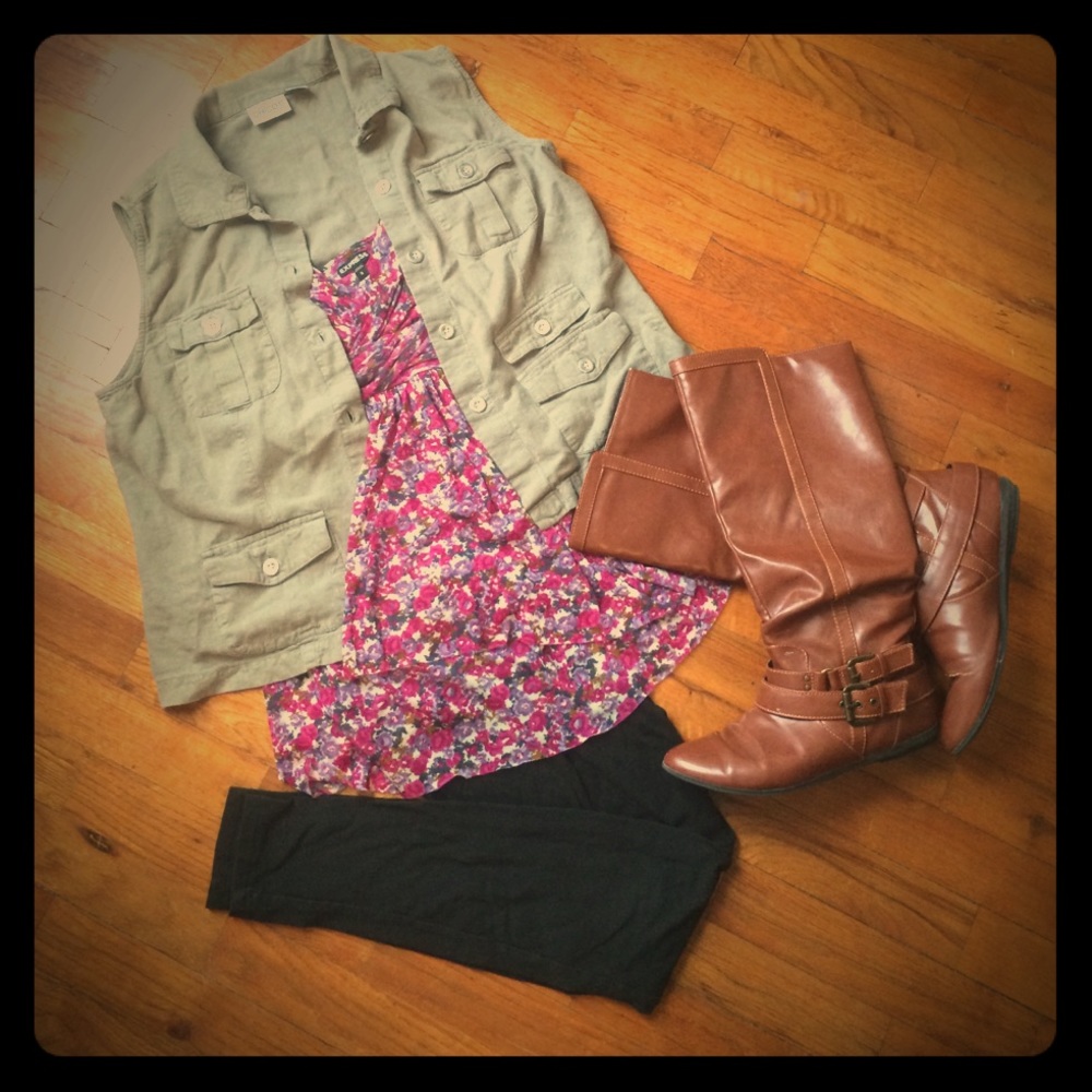 Express floral babydoll tank size small