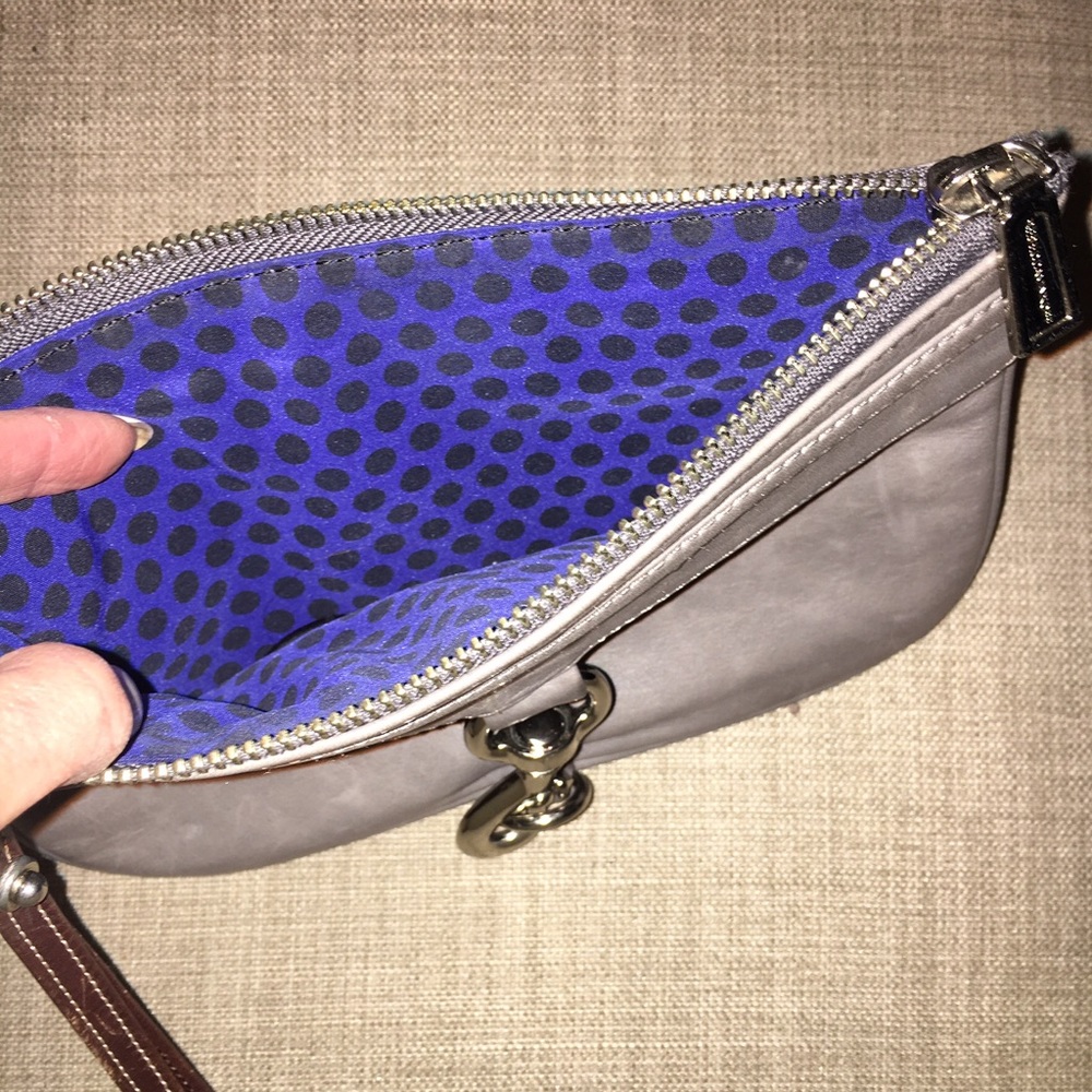 Authentic Rebecca Minkoff gray Mini Mac wristlet.