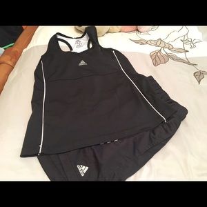 2 Adidas sports top & shorts