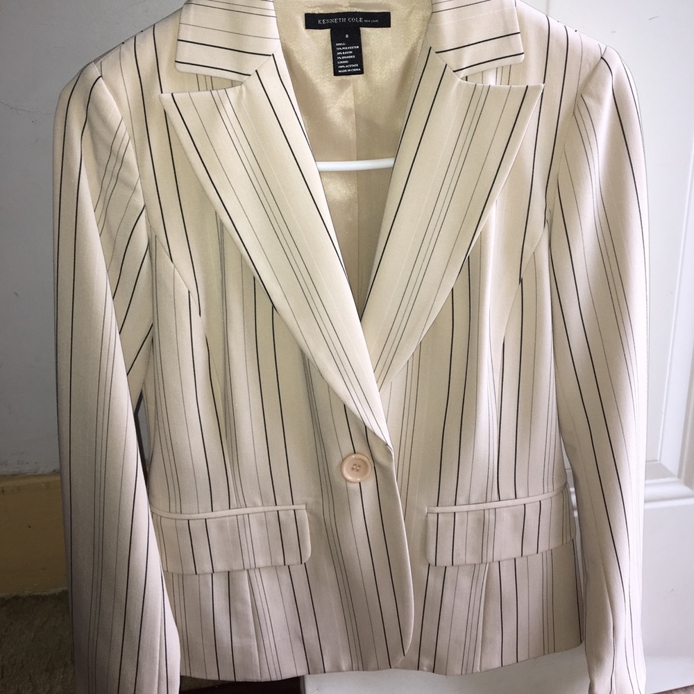 Pre-loved Kenneth Cole suit set. Black pinstripe.