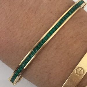 Michael Kors gold & emerald bracelet bangle