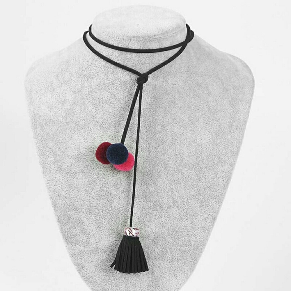 Faux Fur Drop Ball Tassel Pendants