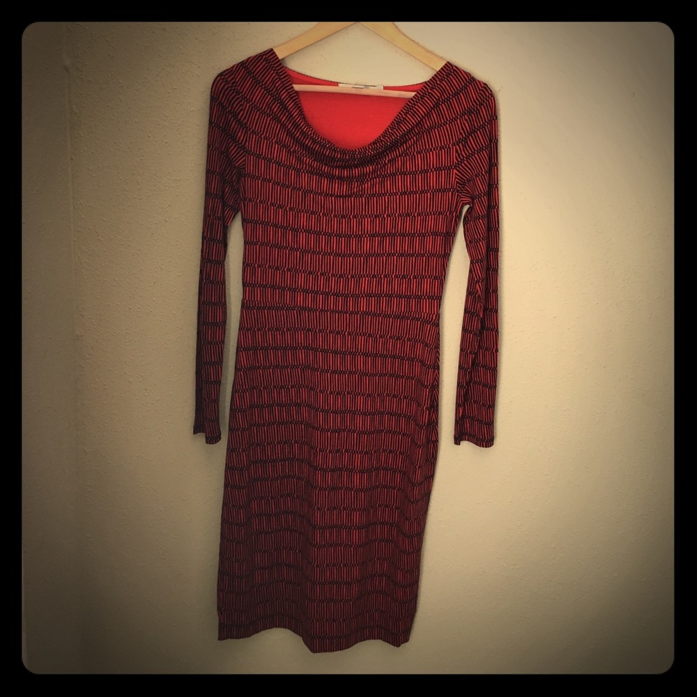 Boden Long Sleeve Cowl Neck Dress