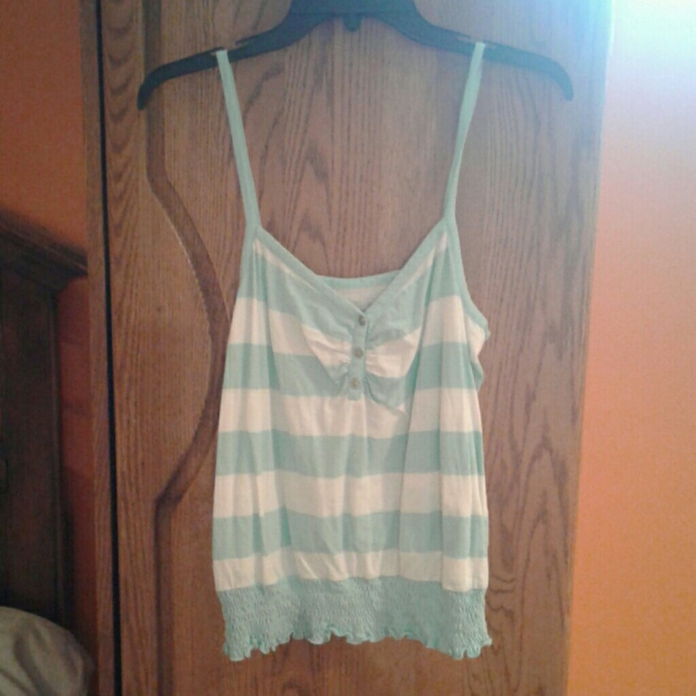 Mint and white striped tank