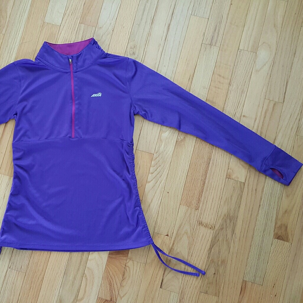 Purple LS active top 1/2 zip sz M