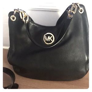 Michael Kors black leather bag