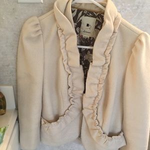 Anthropologie ruffled jacket blazer size 0
