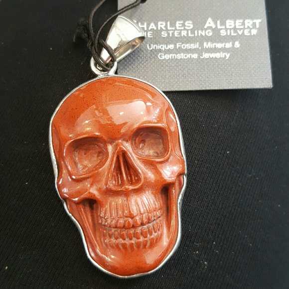 Charles Albert sterling silver  SKULL  pendant - Picture 1 of 6