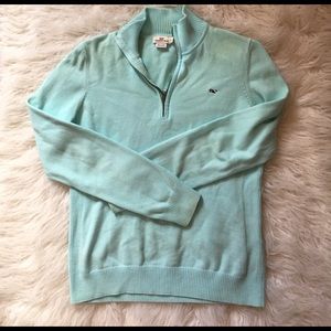 Tiffany blue vineyard vines quarter zip