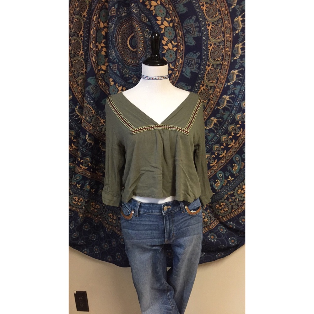 Super cute olive green crop too