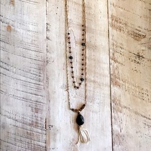 Long stone tassel necklace Long stone tassel necklace