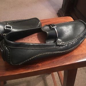 Clark men's loafers black leather