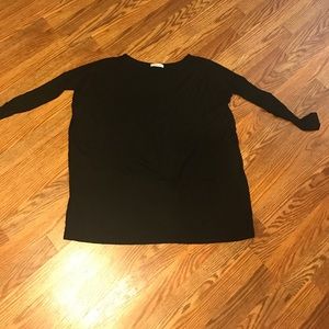 Black 3/4 sleeve Piko top
