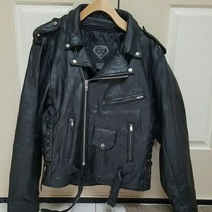 Leather biker jacket