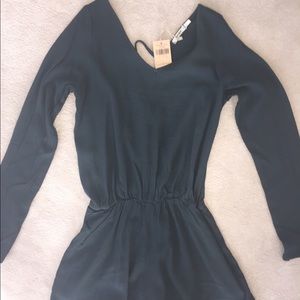 dark forest green long sleeve romper