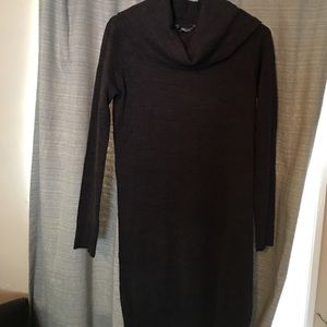 Cowl neck sweater dress
