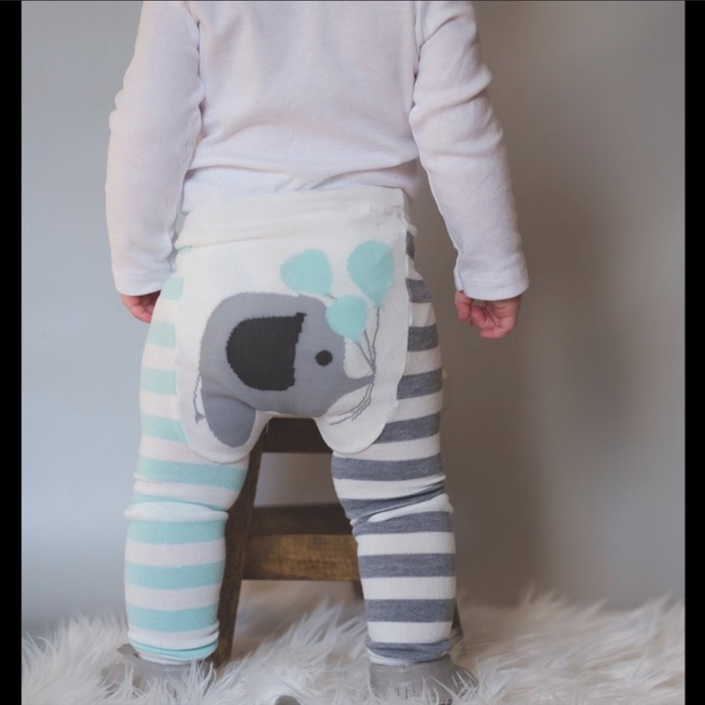 Blue elephant Doodle Pants baby leggings!