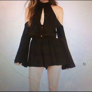 Black high neck romper