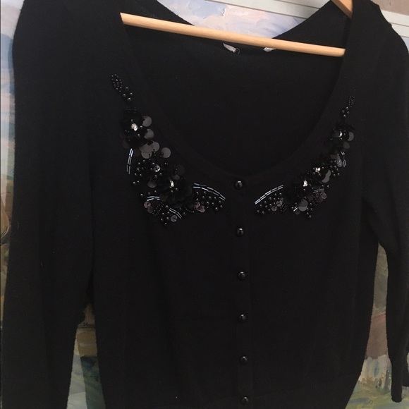 LAST CHANCE DONATING Sequin Cropped Cardigan - Picture 3 of 3
