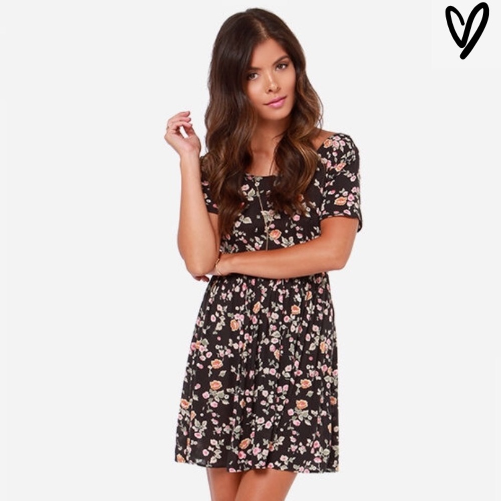 Billabong Open Back Floral Babydoll Dress