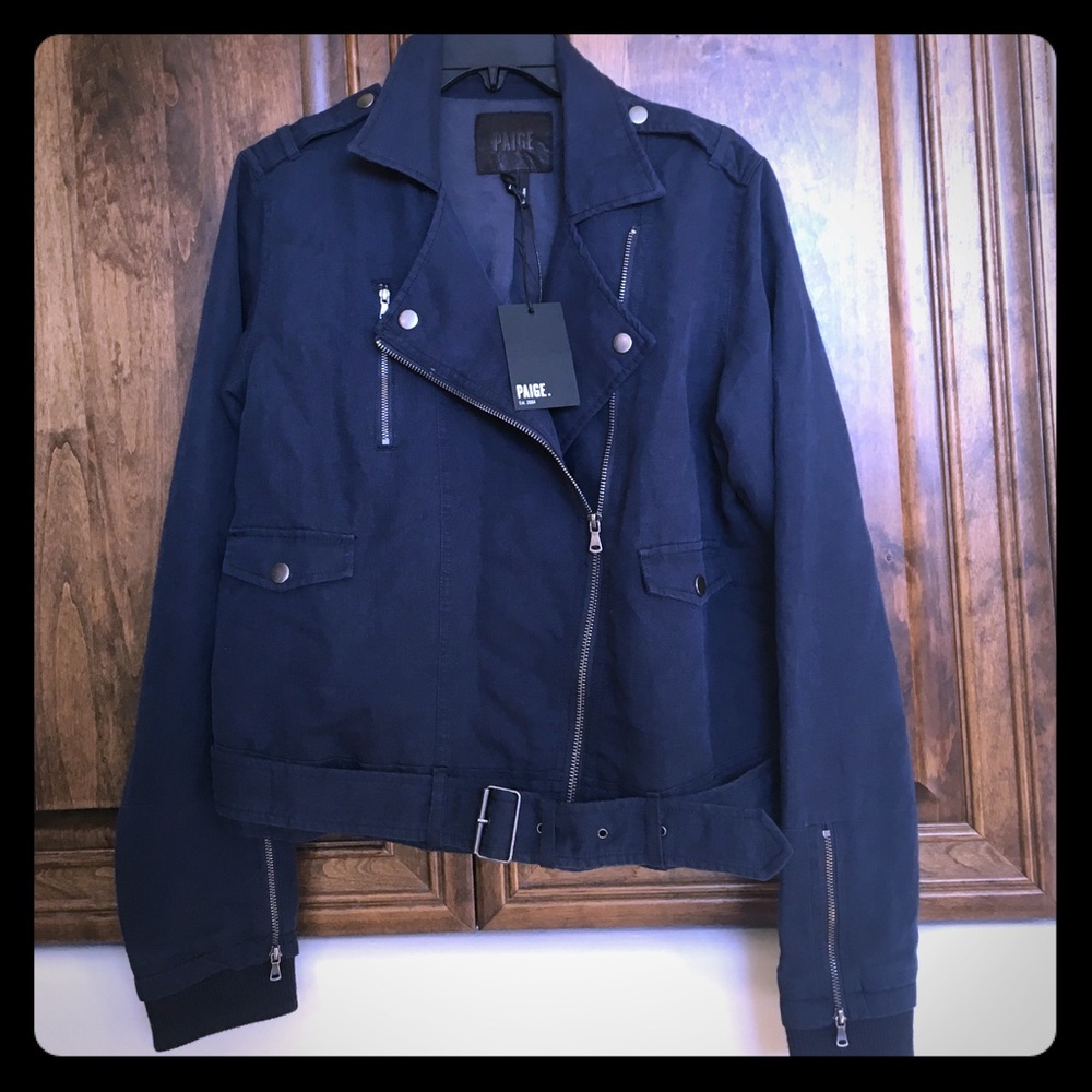 Paige  PRICE DROP ‼️Denim Marjorie Twill Moto Jkt
