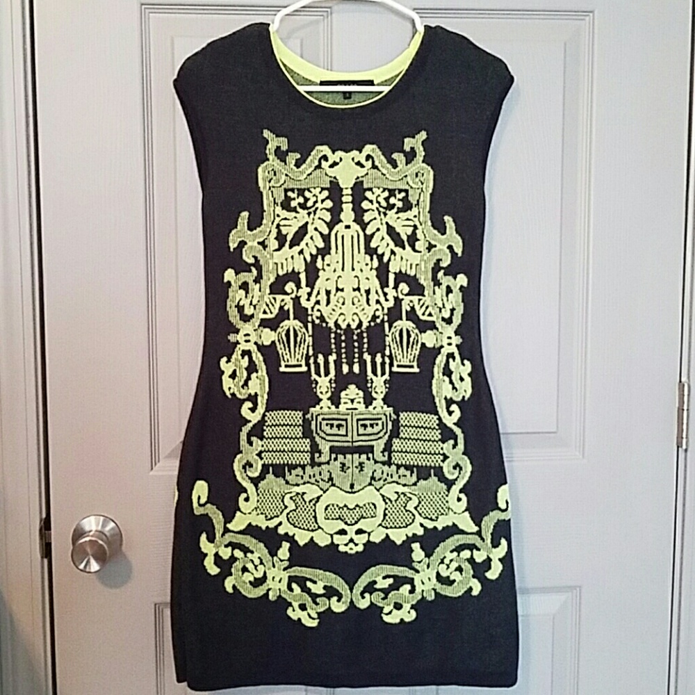 embroideried knit dress