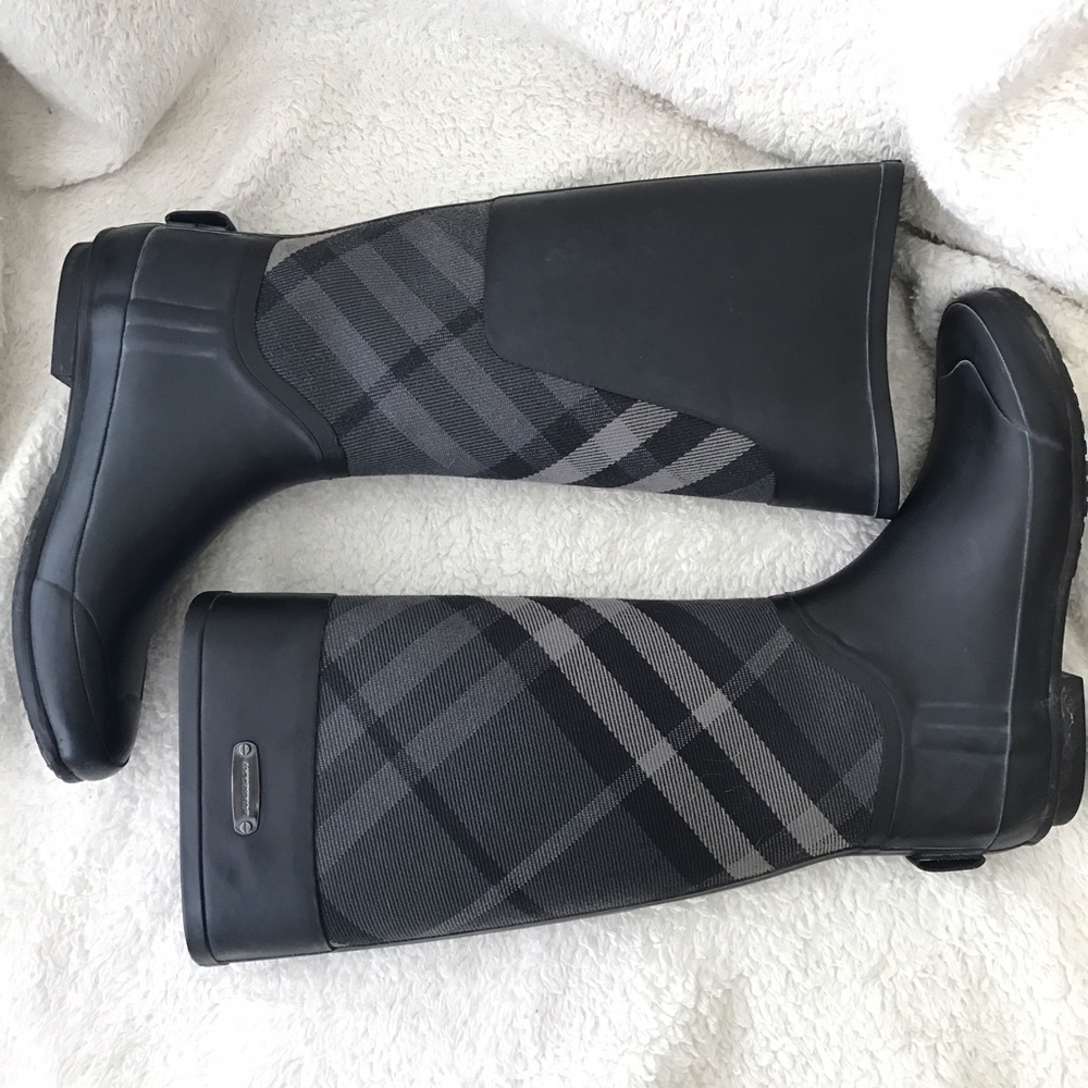 Burberry Clemence Rain Boots - Charcoal