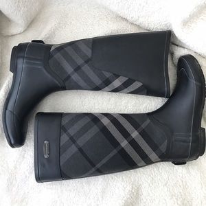 Burberry Clemence Rain Boots - Charcoal