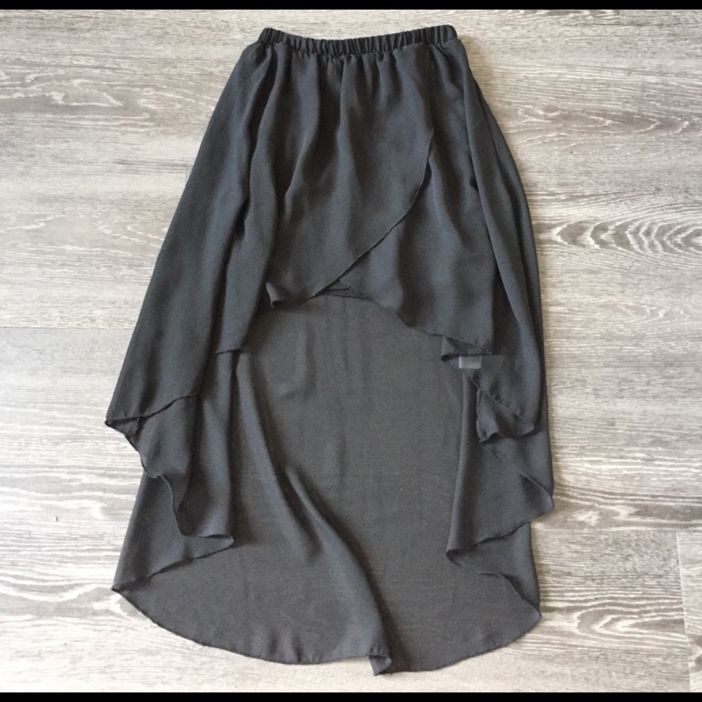 Material Girl black high/low skirt